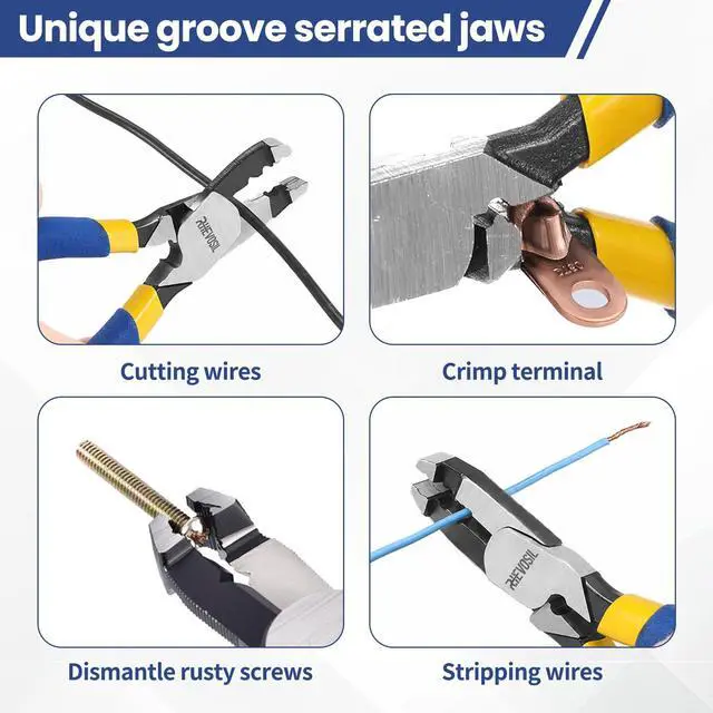 Alt view image 3 of 6 - 6" Multi-Function Stripped Screw Extractor Pliers | Remove Stripped Broken Rusted Screws, Tighten Loosen and Grip Nuts Bolts, Built-in Wire Cutting Function