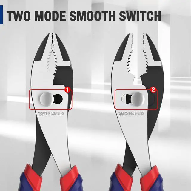 Alt view image 4 of 7 - 8 Slip Joint Pliers Tool, Large Soft Grip,Rust Prevention Finish, 3-Zone Serrated Jaw Forged from High Carbon Steel for Maximum Grip
