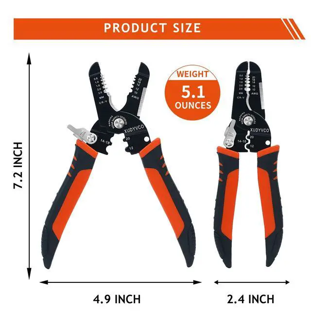 Alt view image 6 of 7 - 5-In-1 Wire Stripper Tool for 10-20 AWG Electric Wire | Portable 7IN Multifunctional Electrical Wire Strippers Crimper Pliers for Stripping, Cutting, Crimping, Sharpening, Clamping