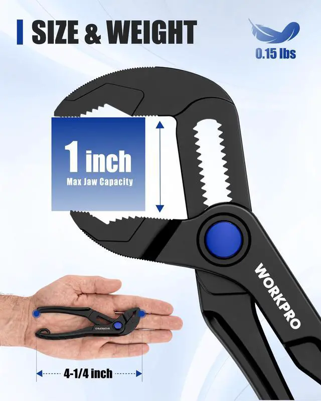 Alt view image 2 of 7 - Mini Water Pump Pliers, 4-Inch Groove Joint Pliers for Tight Spaces | Tongue and Groove Pliers, Alloy Steel, 15-Position Push-Lock, V-Jaw Design, Multi-Surface Grip, Pocket Size, Everyday Carry