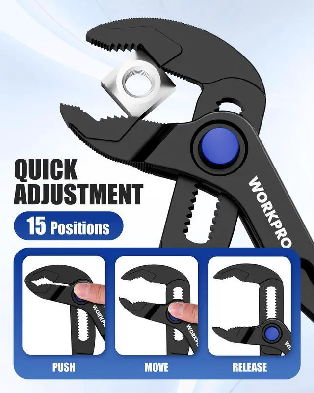 Alt view image 4 of 7 - Mini Water Pump Pliers, 4-Inch Groove Joint Pliers for Tight Spaces | Tongue and Groove Pliers, Alloy Steel, 15-Position Push-Lock, V-Jaw Design, Multi-Surface Grip, Pocket Size, Everyday Carry