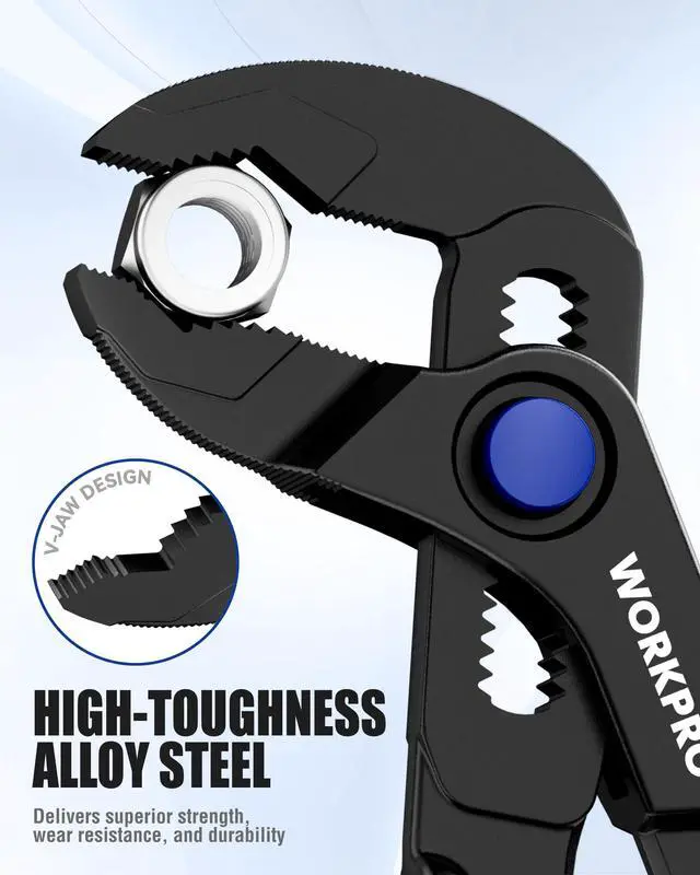Alt view image 3 of 7 - Mini Water Pump Pliers, 4-Inch Groove Joint Pliers for Tight Spaces | Tongue and Groove Pliers, Alloy Steel, 15-Position Push-Lock, V-Jaw Design, Multi-Surface Grip, Pocket Size, Everyday Carry