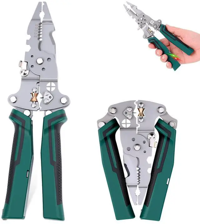 Main image of Multi-Function Foldable Wire Stripper with Voltage Tester, Professional Foldable Multi-Tool Pliers for Electricians, 18-in-1 Wire Stripper & Tester for Stripping, Shearing, Peeling, Cutting