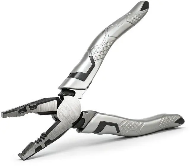 Main image of 8 Inch Linesman Pliers with Wire Cutters | Heavy Duty Linesman Combination Tool with Serrated Jaws & Non-Slip Grips for Cutting, Bending, Crimping and Screw Clamping