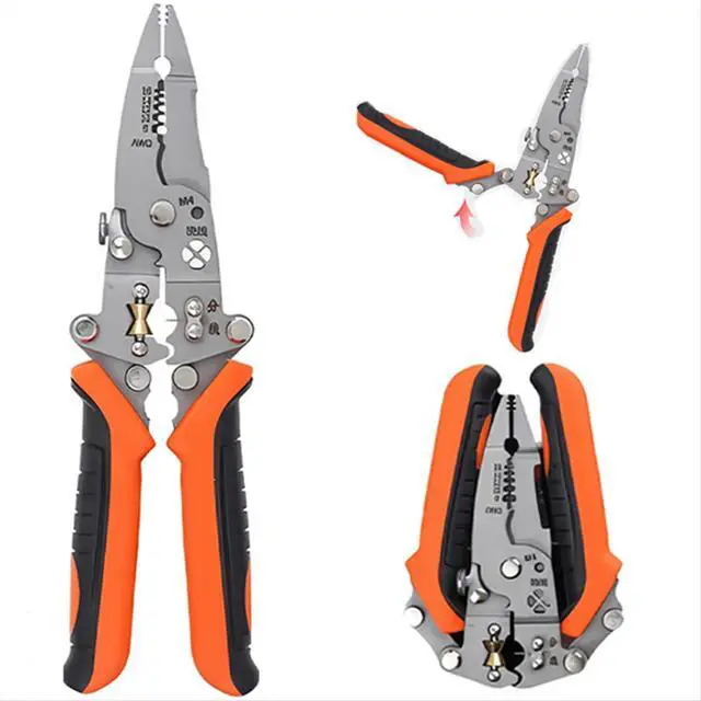 Main image of 12-in-1 Multifunctional Wire Stripper, Foldable Wire Stripper | Professional electrician's pliers for cutting, stripping, and crimping.