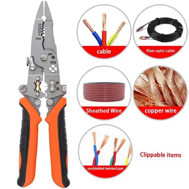 Alt view image 3 of 7 - 12-in-1 Multifunctional Wire Stripper, Foldable Wire Stripper | Professional electrician's pliers for cutting, stripping, and crimping.