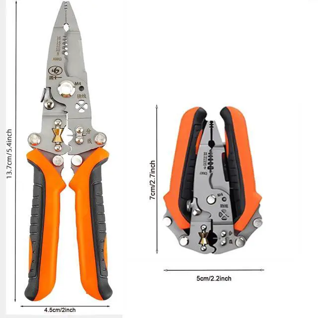 Alt view image 5 of 7 - 12-in-1 Multifunctional Wire Stripper, Foldable Wire Stripper | Professional electrician's pliers for cutting, stripping, and crimping.