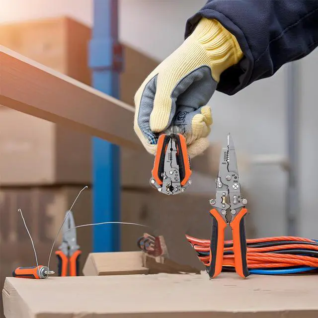 Alt view image 6 of 7 - 12-in-1 Multifunctional Wire Stripper, Foldable Wire Stripper | Professional electrician's pliers for cutting, stripping, and crimping.