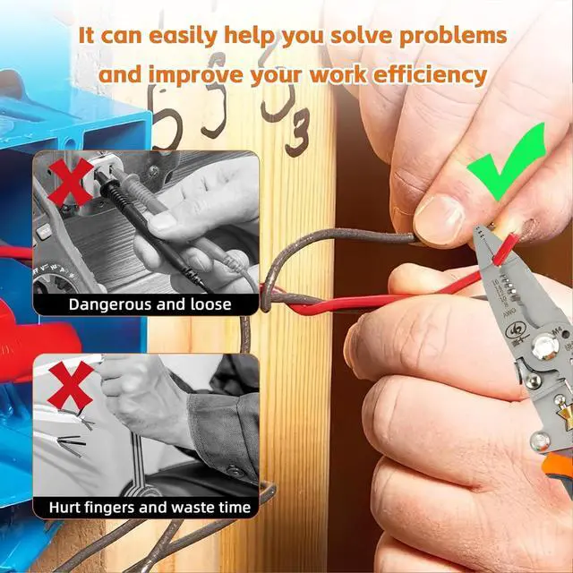 Alt view image 7 of 7 - 12-in-1 Multifunctional Wire Stripper, Foldable Wire Stripper | Professional electrician's pliers for cutting, stripping, and crimping.