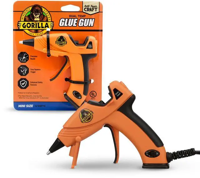 Main image of Hot Glue Gun, Dual Temp, Mini Size, Easy Squeeze Trigger | Precision Nozzle, Enhanced Safety Features, Built-In Stand, Ideal for DIY, Craft, Repairs, and More