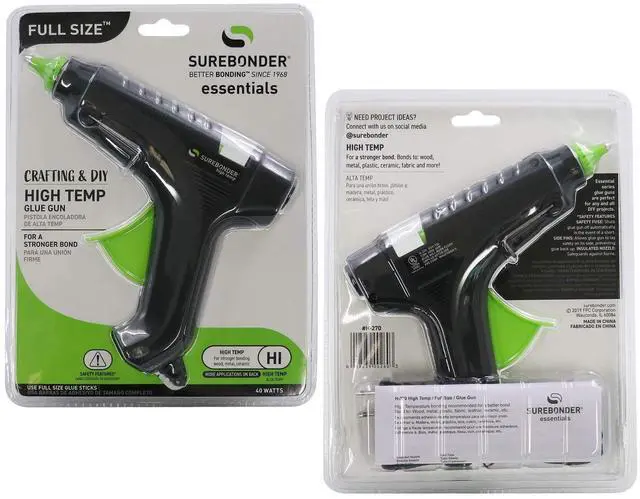 Alt view image 3 of 6 - H-270 Essentials Series 40 Watt Full Size High-Temperature Hot Glue Gun for Crafting, DIY, Repairs - Black