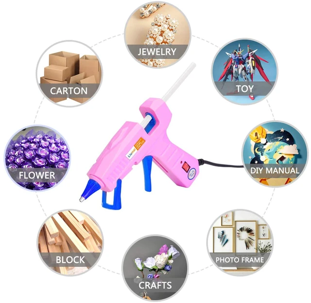 Alt view image 3 of 7 - Glue Gun, Hot Glue Gun Kit with 30 Glue Sticks, Mini Hot Melt Glue Gun for Crafts, Mini Craft Glue Guns with Carry Case for School DIY Arts and Home Repair