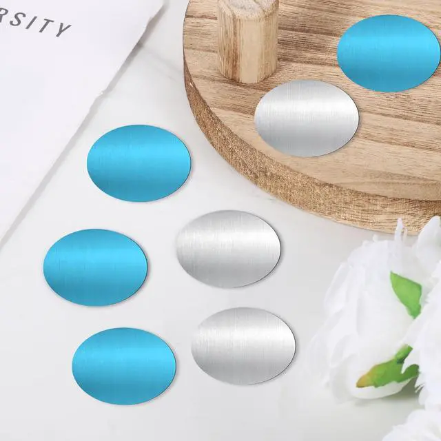 Alt view image 3 of 7 - 12 Pcs Under Cabinet Lights Magnetic Sticky Replacement Magnetic Strips with Adhesive Backing Metal Adhesive Backing Plate Round Blue Tape Strips for Magnetics LED Counter LightsNot Magnets
