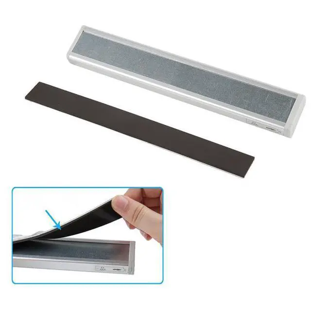 Alt view image 4 of 6 - 4 Pack Under Cabinet Lighting Magnetic Strips Replacement Adhesive Motion Sensor Light Mounting Strap Magnet Back Holder for Under Cabinet Lights Under Counter Lights Magnetic Closet Lights