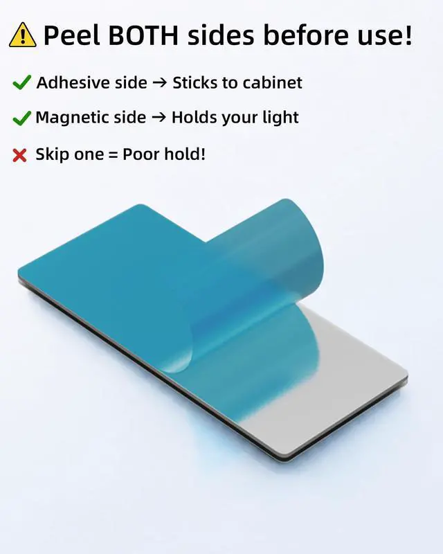 Alt view image 5 of 7 - Adhesive Metal Plates for Under Cabinet Lights, Backing Plate for Magnetic LED Lights to Stick on, 4Pcs