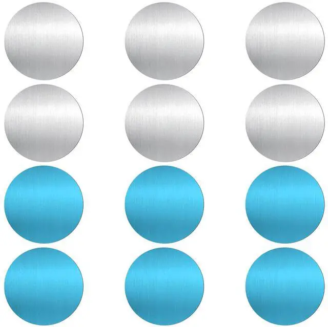 Main image of 12 Pcs Under Cabinet Lights Magnetic Sticky Replacement Magnetic Strips with Adhesive Backing Metal Adhesive Backing Plate Round Blue Tape Strips for Magnetics LED Counter LightsNot Magnets