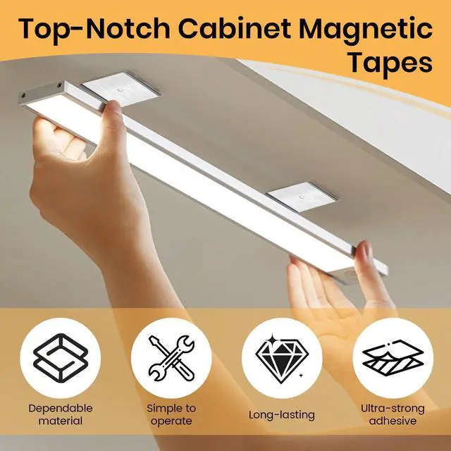 Alt view image 5 of 7 - Under Cabinet Light Magnet stickys, Metal Adhesive Sheets12PCS | Replacement Plates for Under Cabinet Lights, Sticky Iron Sheets Works With Magnetic LED Lights (12 Pcs, Not Magnetic)