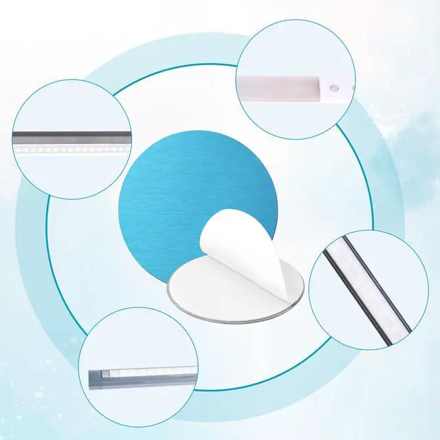 Alt view image 6 of 7 - 6pcs Under Cabinet Lights Magnetic Sticky, Metal Replacement Magnetic Strips with Adhesive Backing Magnet Lights Strip for Magnetic LED Lights & Under Counter Lights (Round)