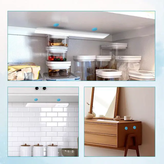 Alt view image 7 of 7 - 6pcs Under Cabinet Lights Magnetic Sticky, Metal Replacement Magnetic Strips with Adhesive Backing Magnet Lights Strip for Magnetic LED Lights & Under Counter Lights (Round)