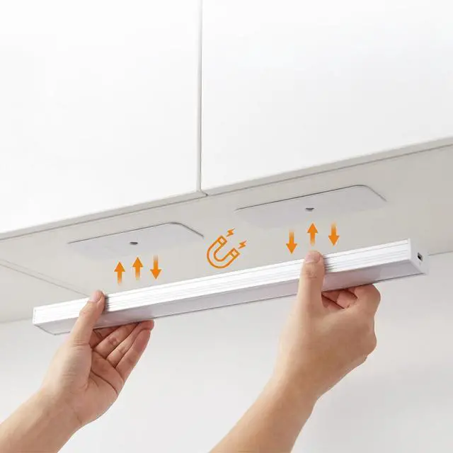 Alt view image 6 of 7 - 6Pcs Metal Adhesive Strips for Magnetic Under Cabinet Lights, 2.3x1.1in Metal Strips for Magnets Adhesive Metals Plate with Adhesives Backing for Magnetics Under Cabinet Lighting
