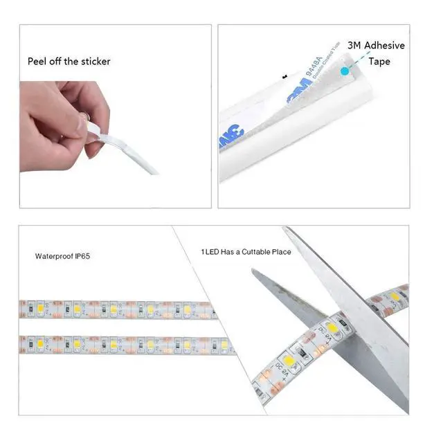 Alt view image 6 of 7 - Motion Sensor Wardrobe Light, LED Strip Closet Lights, PIR Auto on/Off, Battery Powered,6000K White for Bedside, Bathroom, Closet, Cabinet, Kitchen, Stairway
