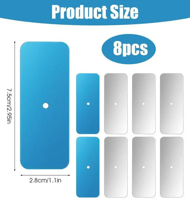 Alt view image 2 of 7 - 6 Pcs Metal Plate for Magnets, Magnetic Plate Replacement Backing Plates | for Under Cabinet & LED Lights, Easy Install (Magnet Sticky)
