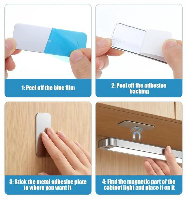 Alt view image 3 of 7 - 6 Pcs Metal Plate for Magnets, Magnetic Plate Replacement Backing Plates | for Under Cabinet & LED Lights, Easy Install (Magnet Sticky)