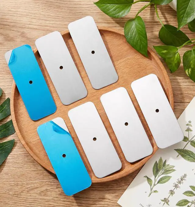 Alt view image 6 of 7 - 6 Pcs Metal Plate for Magnets, Magnetic Plate Replacement Backing Plates | for Under Cabinet & LED Lights, Easy Install (Magnet Sticky)
