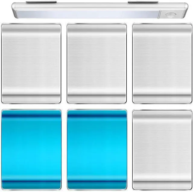 Main image of 6 Pcs Replacement Magnetic Strips,1.77 x 1.38 Inches | with Adhesive Back, for Under Cabinet Lights, Blue Sticky Magnetic Tape, Magnetic Light Strips