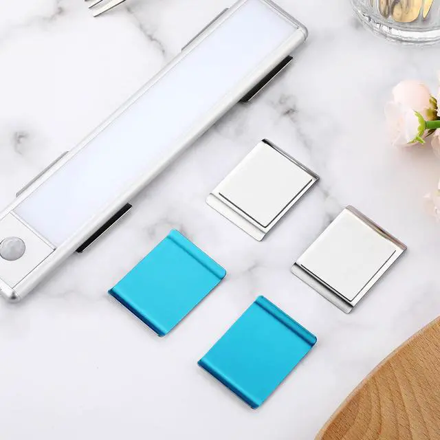 Alt view image 4 of 7 - 6 Pcs Replacement Magnetic Strips,1.77 x 1.38 Inches | with Adhesive Back, for Under Cabinet Lights, Blue Sticky Magnetic Tape, Magnetic Light Strips