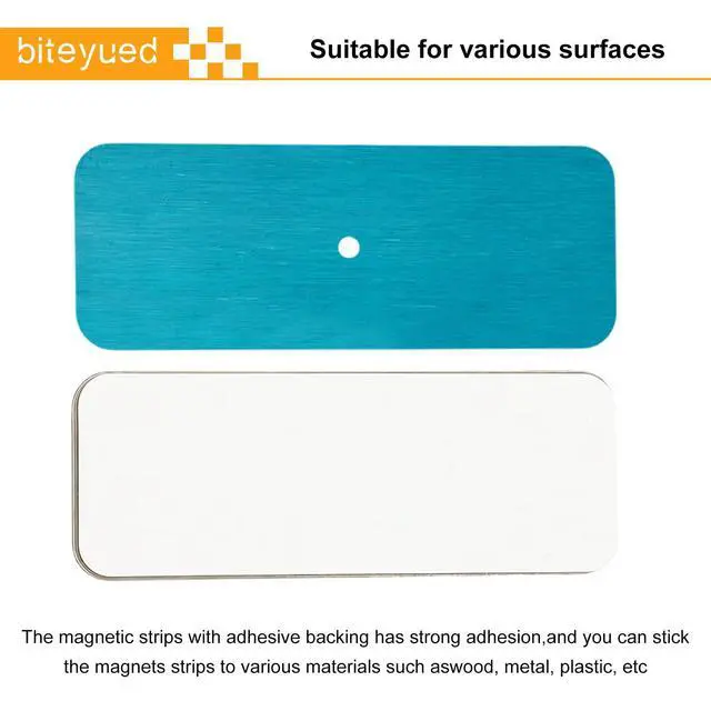 Alt view image 4 of 7 - 10 Pcs Under Cabinet Lights Magnetic Stickys Replacement (1.1×2.95in) | Magnetic Strips with Adhesive Backing for Rechargeable Motion Sensor Lights Wireless Under Counter Light for Cabinet Lighting