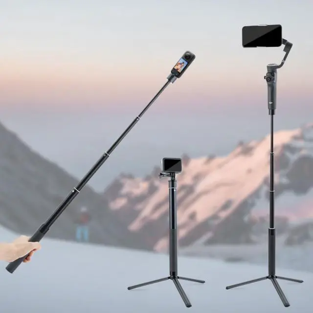 Alt view image 5 of 7 - 17.1" / 43cm Gimbal Extension Selfie Stick Compact Aluminum Portable Stabilizer Extension Rod, Foldable Phone/Camera Mount, 1/4"-20 Tripod Screw Compatible, Lightweight