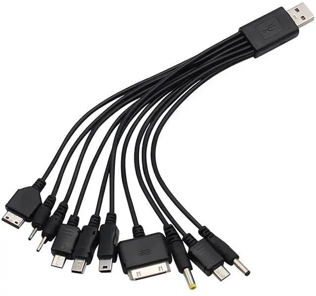 Main image of Black 10 in 1 Universal USB Cable, Multiple Universal Charging Cable for Cell Phones Blutooth Earphone Speaker Adapter Cable, 20cm Data,USB Cables and Interconnects Cables Interconnects