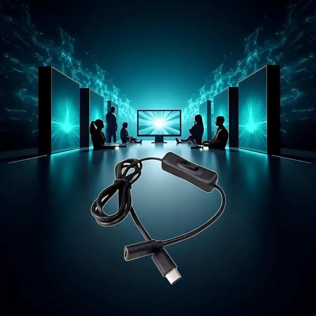 Alt view image 3 of 6 - Black USB C Extension Cable with On/Off Switch Perfect for Charging and Data Transfer On Any Type C Device Type C Male to Female Cable Home Audio Accessories Cables and Interconnects