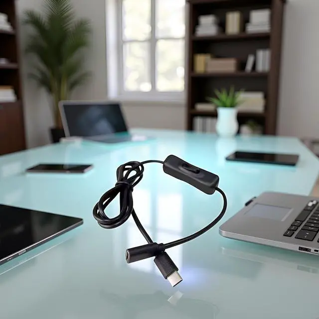 Alt view image 4 of 6 - Black USB C Extension Cable with On/Off Switch Perfect for Charging and Data Transfer On Any Type C Device Type C Male to Female Cable Home Audio Accessories Cables and Interconnects