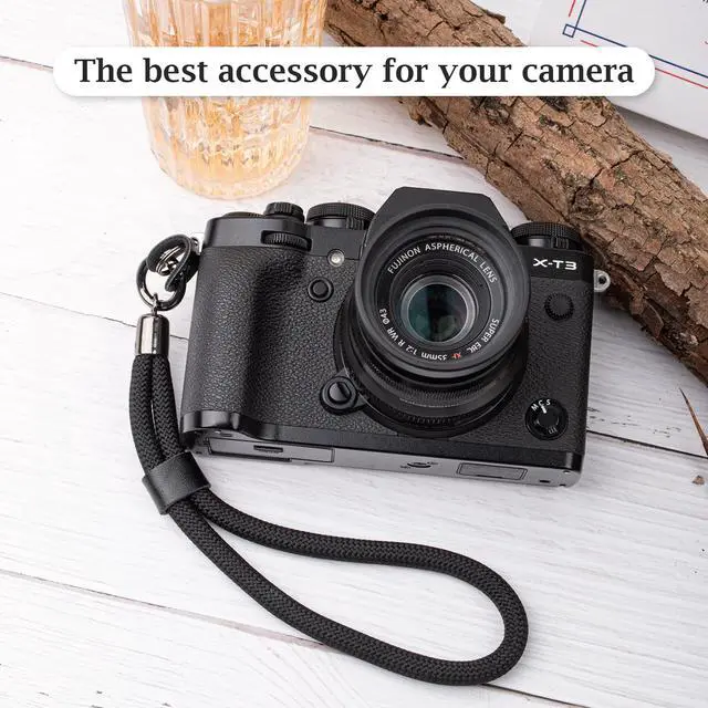 Alt view image 5 of 7 - Camera Wrist Strap Rope,Camera Hand Strap Compatible with Fujifilm Nikon Canon Sony DSLR Camera - Black