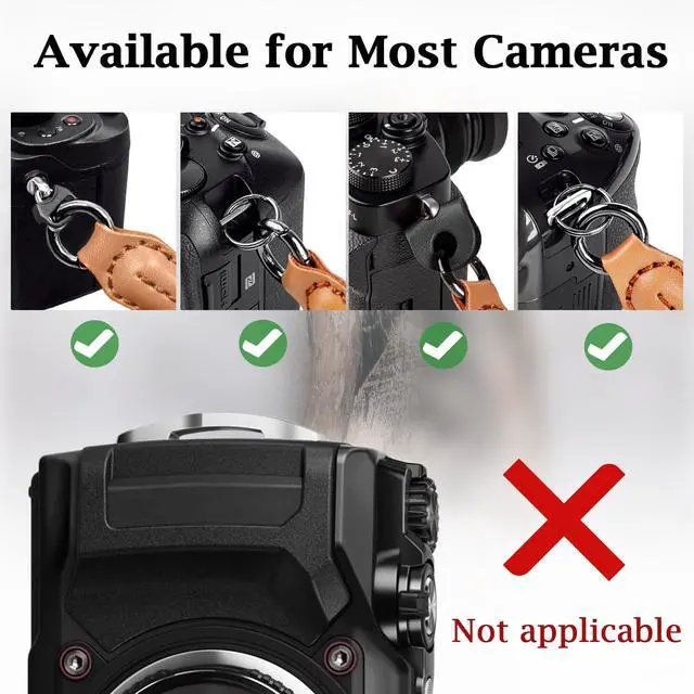 Alt view image 6 of 7 - Camera Wrist Strap Rope,Camera Hand Strap Compatible with Fujifilm Nikon Canon Sony DSLR Camera - Black