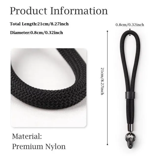 Alt view image 2 of 7 - Camera Wrist Strap Rope,Camera Hand Strap Compatible with Fujifilm Nikon Canon Sony DSLR Camera - Black