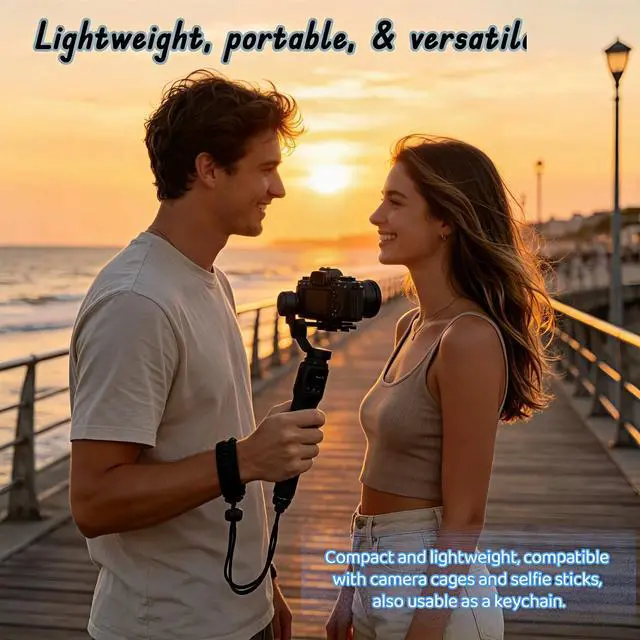 Alt view image 7 of 7 - Camera Wrist Strap 1/4" Screw Quick Release, Adjustable Nylon Anti-Drop Tether for DSLR Mirrorless Action Camera Gimbal Selfie Stick 360, Lightweight 33g with Cushion Pad