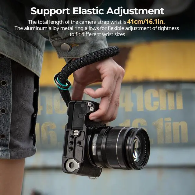 Alt view image 3 of 7 - Camera Wrist Strap, Universal Braided Camera Hand Strap | Adjustable Safety Strap Compatible for DSLR or Mirrorless Camera(Black)