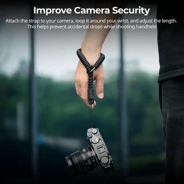 Alt view image 4 of 7 - Camera Wrist Strap, Universal Braided Camera Hand Strap | Adjustable Safety Strap Compatible for DSLR or Mirrorless Camera(Black)