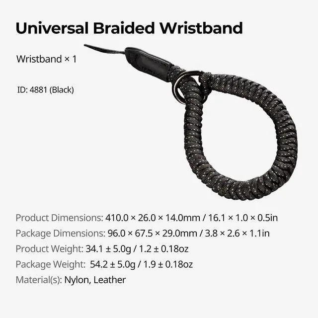 Alt view image 6 of 7 - Camera Wrist Strap, Universal Braided Camera Hand Strap | Adjustable Safety Strap Compatible for DSLR or Mirrorless Camera(Black)