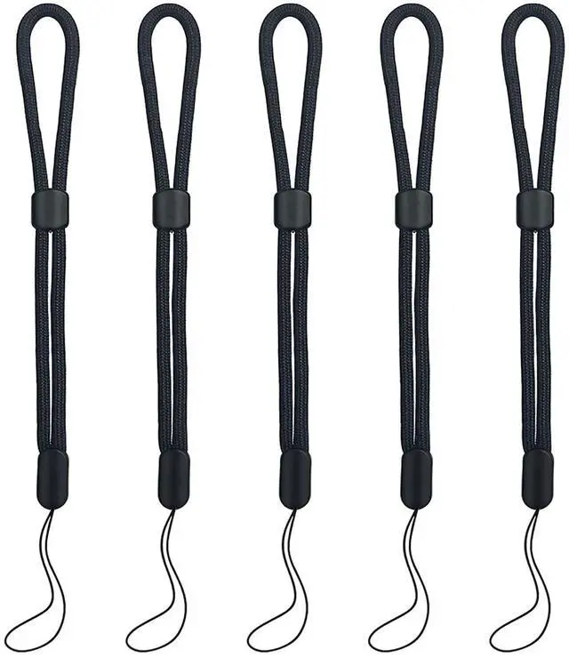 Main image of 5PCS Wrist lanyard, 7.8 inch Hand Wrist Strap Lanyard | Adjustable Nylon Wristlet Straps for Cell Phone, Camera, GoPro, PSP, USB Flash Drives, Flashlight (Black)