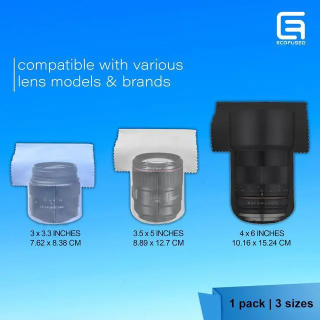 Alt view image 2 of 7 - Camera Lens Pouches - Microfiber Lens Cloth Bag - 4 Pack - Soft Camera Wraps for Multi-Sized Lenses and Accessories - Camera Bag Inserts - Home Travel Photography (Black/Gray/Blue)