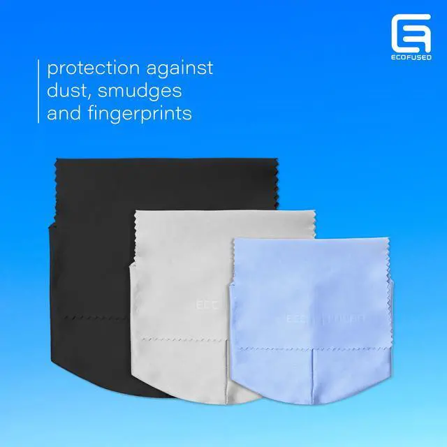 Alt view image 3 of 7 - Camera Lens Pouches - Microfiber Lens Cloth Bag - 4 Pack - Soft Camera Wraps for Multi-Sized Lenses and Accessories - Camera Bag Inserts - Home Travel Photography (Black/Gray/Blue)