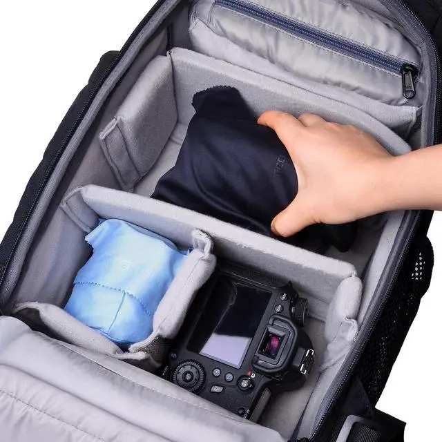Alt view image 7 of 7 - Camera Lens Pouches - Microfiber Lens Cloth Bag - 4 Pack - Soft Camera Wraps for Multi-Sized Lenses and Accessories - Camera Bag Inserts - Home Travel Photography (Black/Gray/Blue)