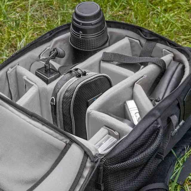 Alt view image 6 of 7 - Camera Filter Bag - Detachable 8-Slot Lens Carry Case with Belt Loop Pouch - Water-Resistant & Dustproof Design for 37mm-95mm Filters