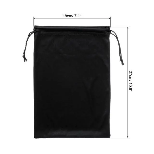 Alt view image 2 of 6 - Ski Goggle Bag, Microfiber Snow Goggles Case Cover Soft Storage Sleeve Drawstring Pouch for Sunglasses Glasses Eyeglasses Camera Lenses Black
