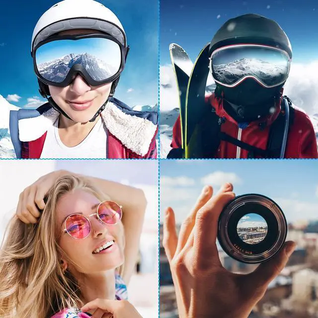 Alt view image 6 of 6 - Ski Goggle Bag, Microfiber Snow Goggles Case Cover Soft Storage Sleeve Drawstring Pouch for Sunglasses Glasses Eyeglasses Camera Lenses Black
