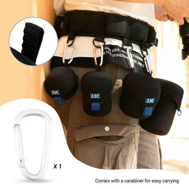 Alt view image 5 of 7 - Small Neoprene Camera Lens Pouch Case, Fits Lens up to 2.6 x 3.1inches | Water-Resistnat, Fold Over Closure, Compatible with Canon RF 50mm f/1.8, Sony FE 55mm f/1.8, Sigma 56mm f/1.4
